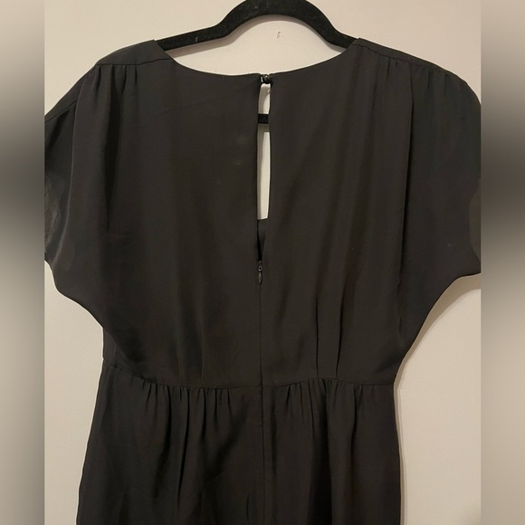 Tibi Women's Short Sleeve Black And Blue Lined Dress 100% Silk Size 6 - Picture 5 of 6